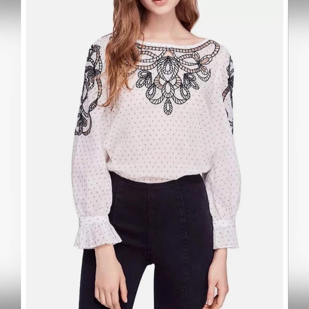 Free People Everything I Know cotton blouse NWT